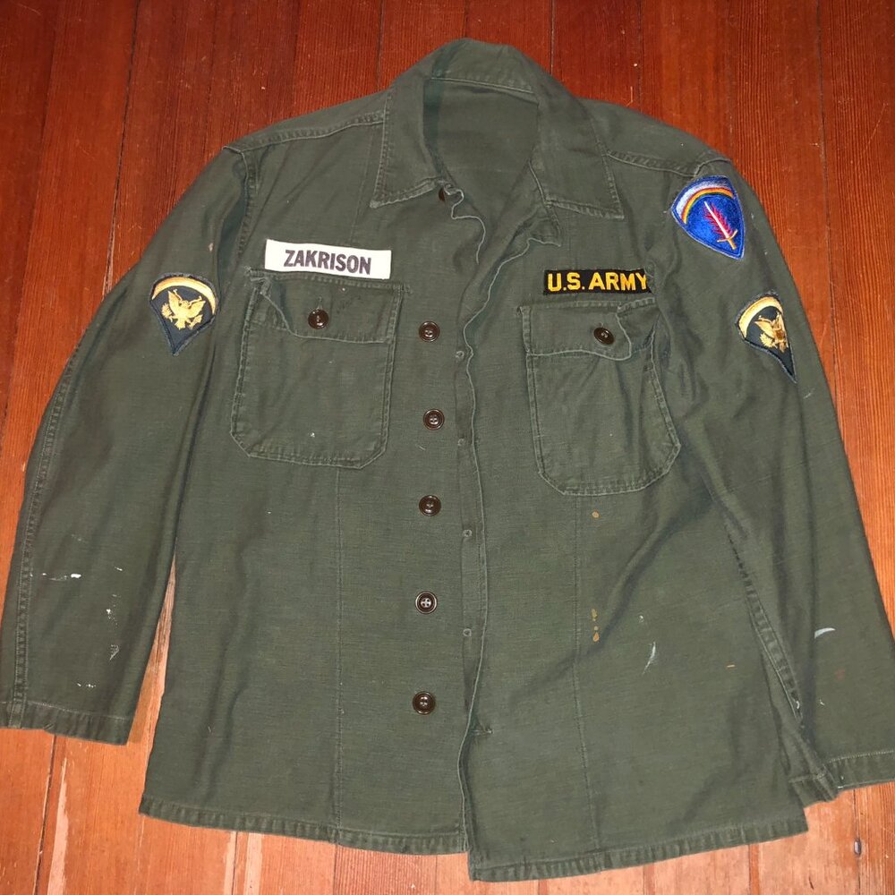 Vintage US Army Fatigue Field Jacket Shirt OJ-107